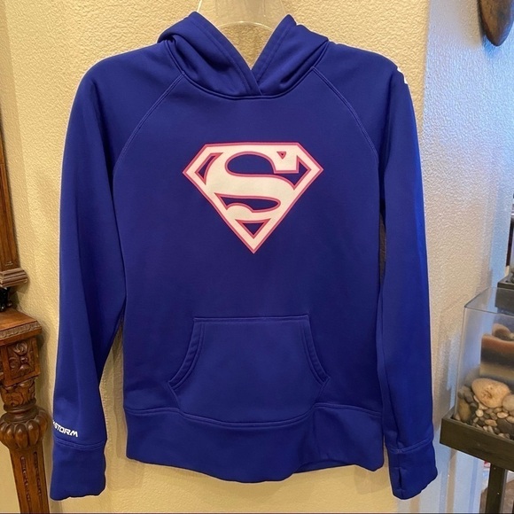 UNDER ARMOUR Super Girls Hoodie Sweatshirt Size YLG - Picture 1 of 9